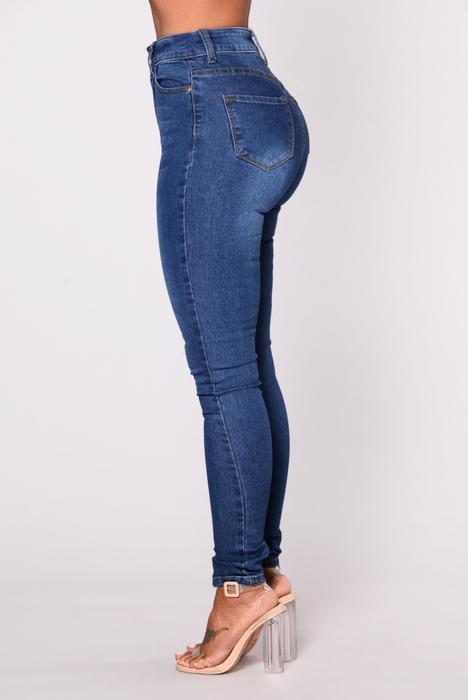 Womens Stretch Denim High-Waisted Skinny Jeans